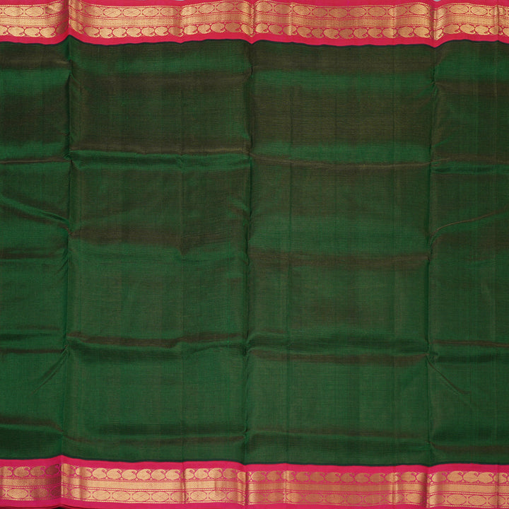 Hayagrivas Dark Green Pure Silk Cotton Saree SSCBF56E1-5