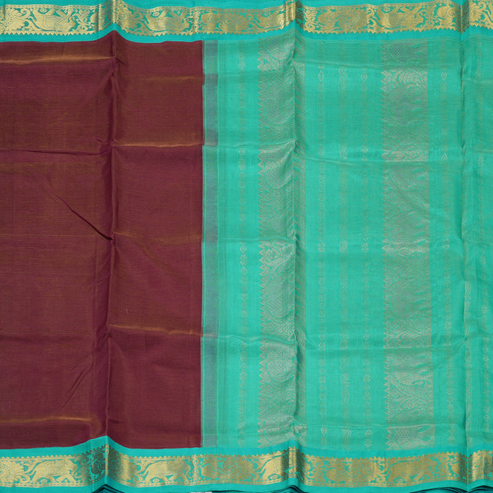 Hayagrivas Burgundy Pure Silk Cotton Saree SSCBF56E1-9