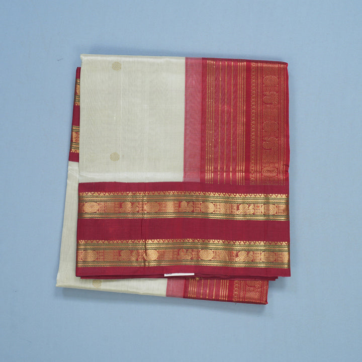 Hayagrivas Light Grey Pure Silk Cotton Saree SSCBF56E10-1