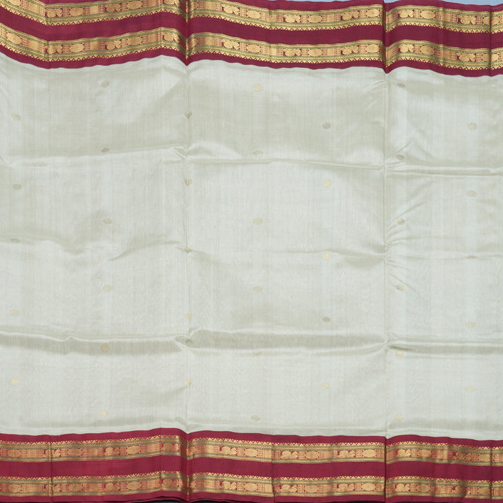 Hayagrivas Light Grey Pure Silk Cotton Saree SSCBF56E10-1