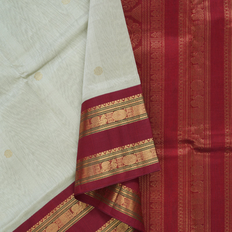 Hayagrivas Light Grey Pure Silk Cotton Saree SSCBF56E10-1