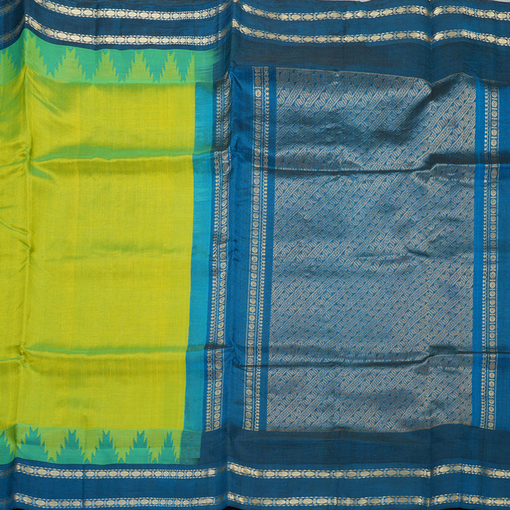 Hayagrivas Fluorescent Green Pure Silk Cotton Saree SSCBF56E2-3