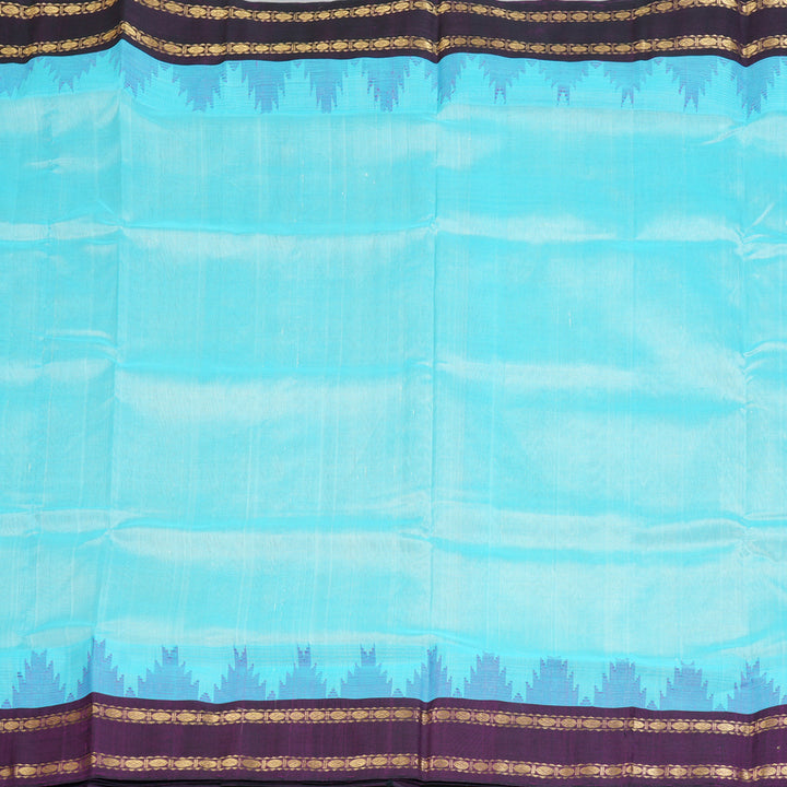 Hayagrivas Ice Blue Pure Silk Cotton Saree SSCBF56E2-4