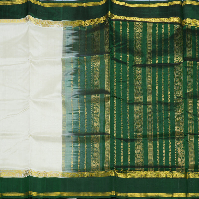 Hayagrivas Milk-White Pure Silk Cotton Saree SSCBF56E3-1