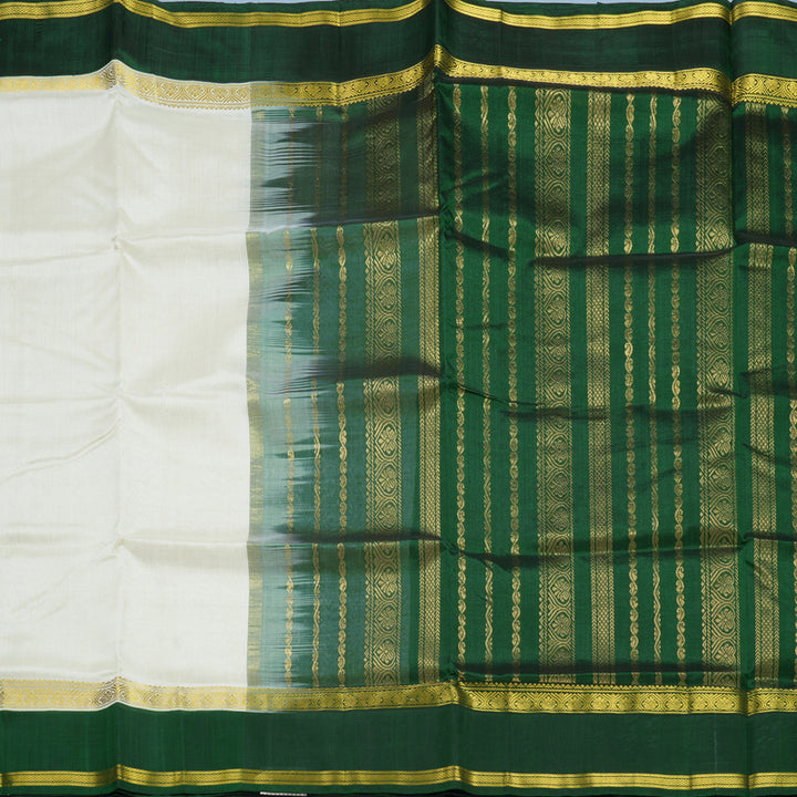 Hayagrivas Milk-White Pure Silk Cotton Saree SSCBF56E3-1