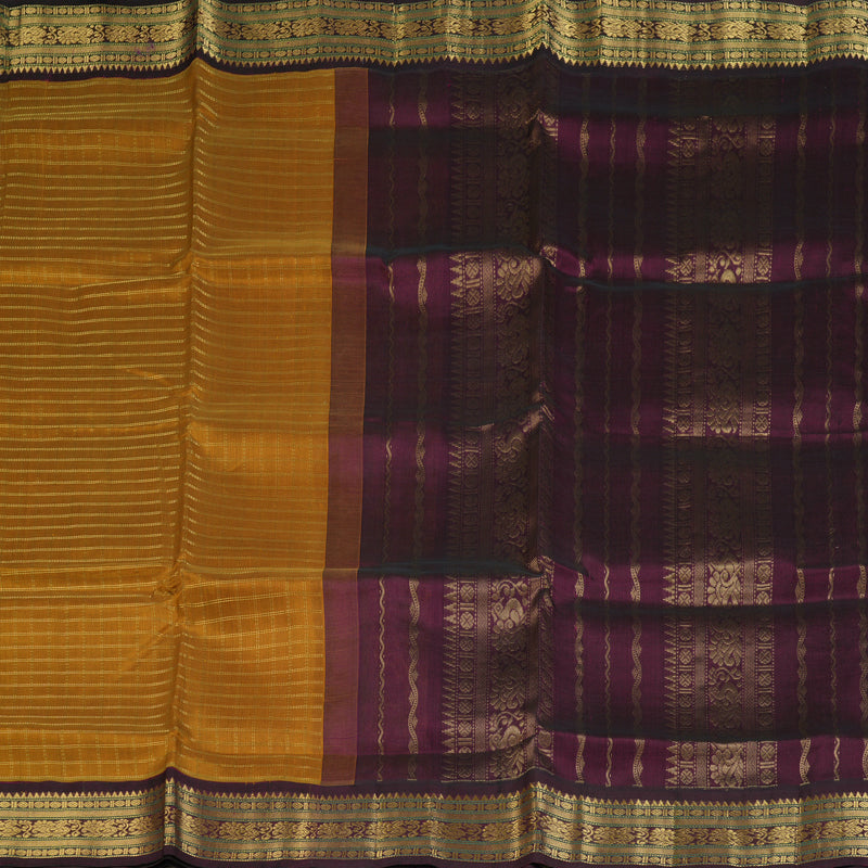 Hayagrivas Mustard Pure Silk Cotton Saree SSCBF56E5-3