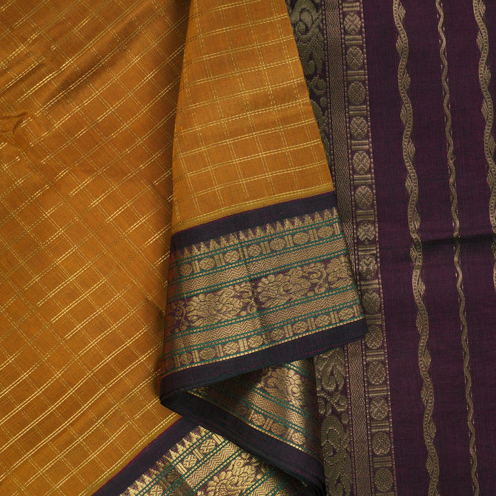 Hayagrivas Mustard Pure Silk Cotton Saree SSCBF56E5-3
