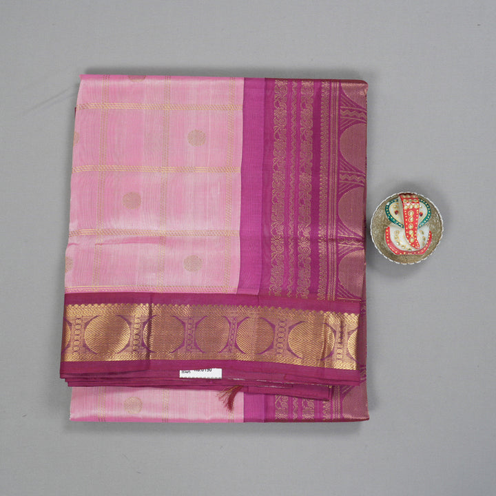Hayagrivas Baby Pink Pure Silk Cotton Saree SSCBF56E6-1