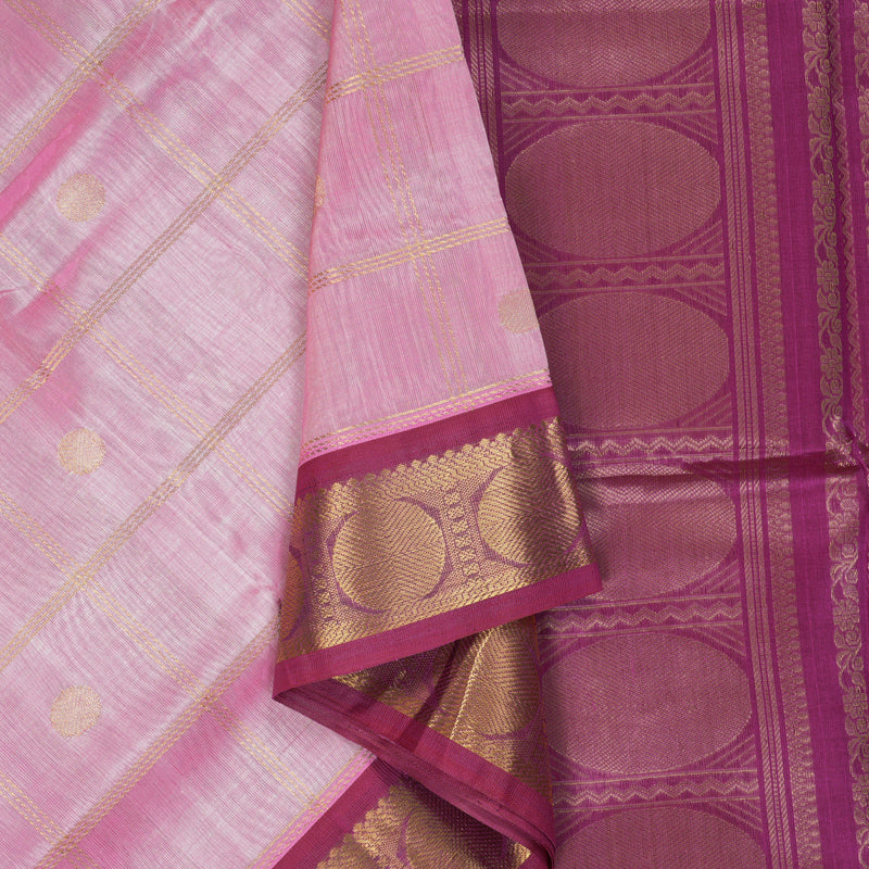 Hayagrivas Baby Pink Pure Silk Cotton Saree SSCBF56E6-1