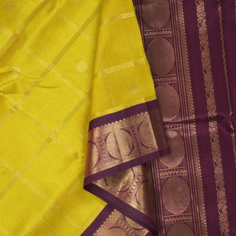 Hayagrivas Lime Green Pure Silk Cotton Saree SSCBF56E6-2
