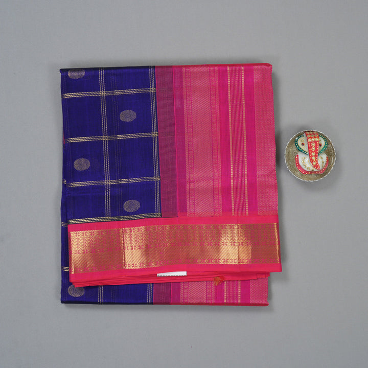 Hayagrivas Royal Blue Pure Silk Cotton Saree SSCBF56E6-4