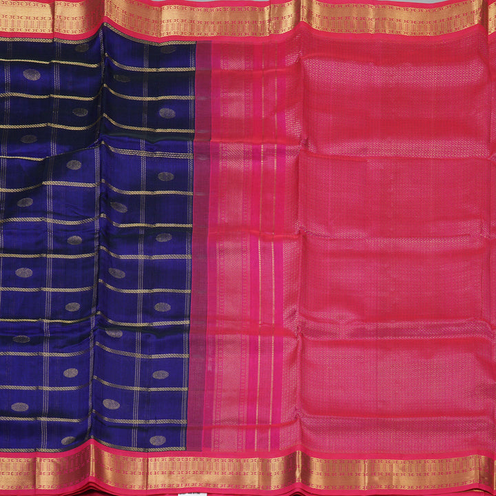Hayagrivas Royal Blue Pure Silk Cotton Saree SSCBF56E6-4