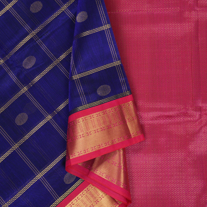 Hayagrivas Royal Blue Pure Silk Cotton Saree SSCBF56E6-4