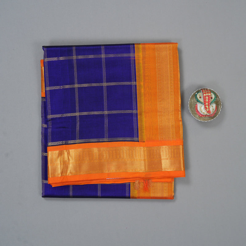 Hayagrivas Royal Blue Pure Silk Cotton Saree SSCBF56E7-3