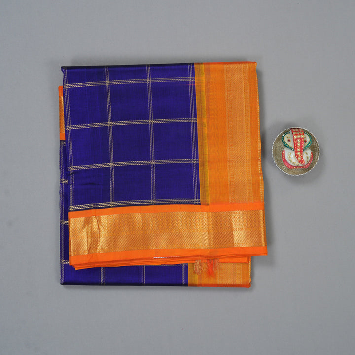 Hayagrivas Royal Blue Pure Silk Cotton Saree SSCBF56E7-3