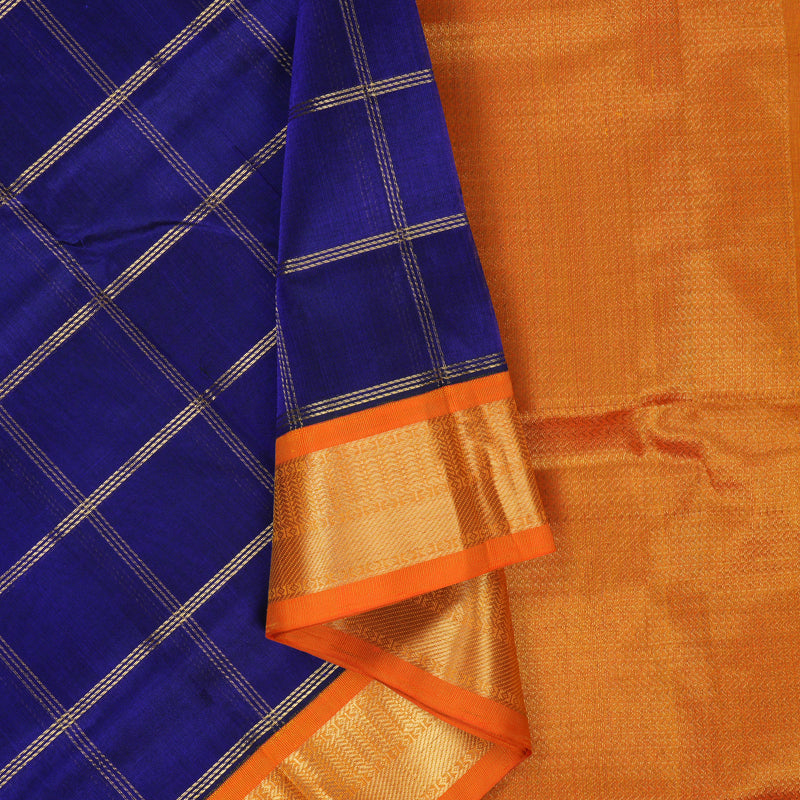 Hayagrivas Royal Blue Pure Silk Cotton Saree SSCBF56E7-3