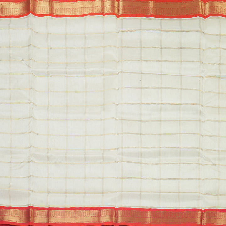 Hayagrivas Half-White Pure Silk Cotton Saree SSCBF56E7-4