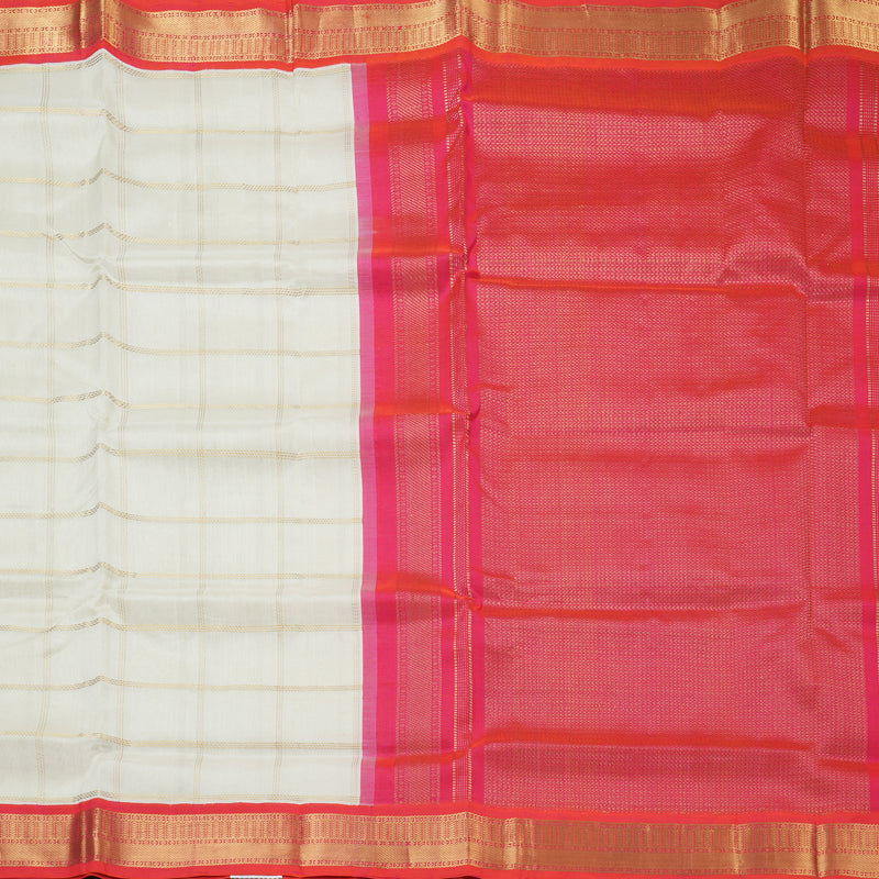 Hayagrivas Half-White Pure Silk Cotton Saree SSCBF56E7-4