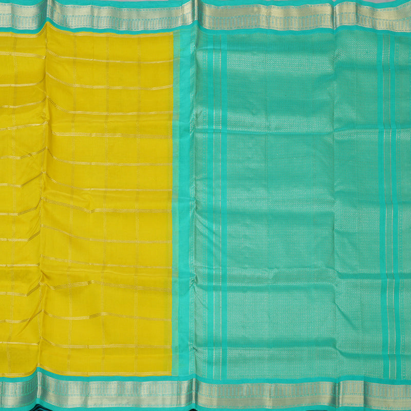 Hayagrivas Lemon Yellow Pure Silk Cotton Saree SSCBF56E7-8