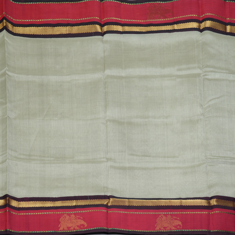 Hayagrivas Light Grey Pure Silk Cotton Saree SSCBF56E8-2