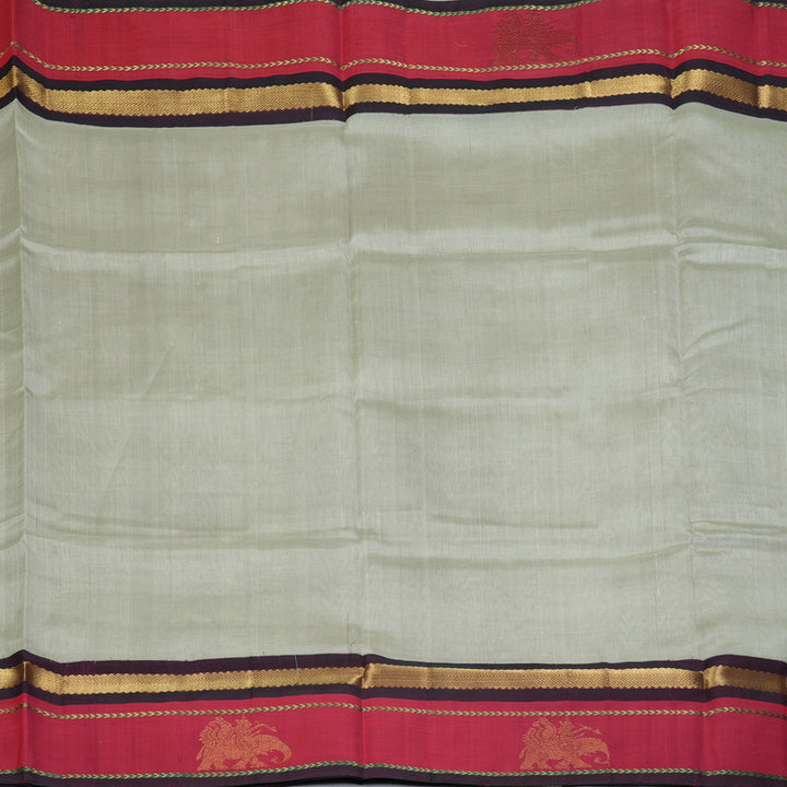 Hayagrivas Light Grey Pure Silk Cotton Saree SSCBF56E8-2