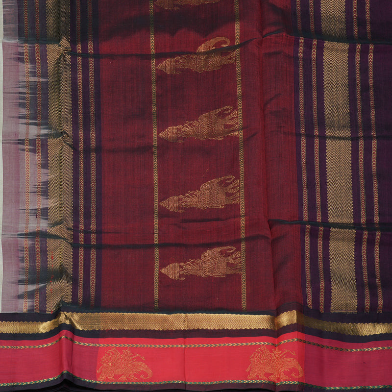 Hayagrivas Light Grey Pure Silk Cotton Saree SSCBF56E8-2