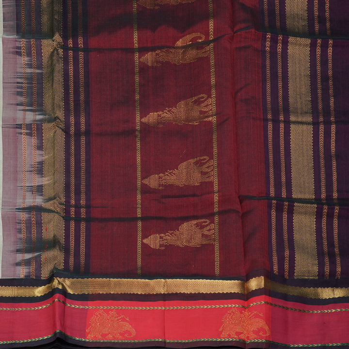 Hayagrivas Light Grey Pure Silk Cotton Saree SSCBF56E8-2