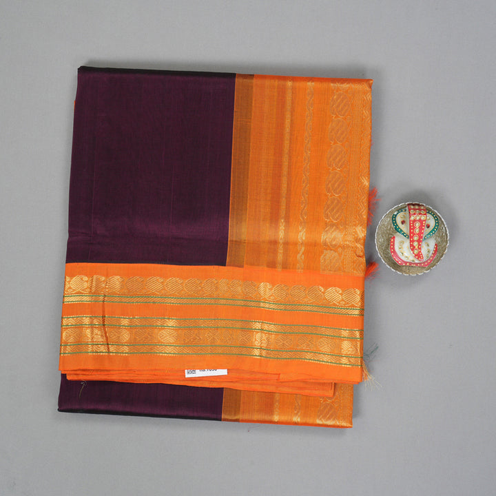 Hayagrivas Wine Purple Pure Silk Cotton Saree SSCBF56E9-14
