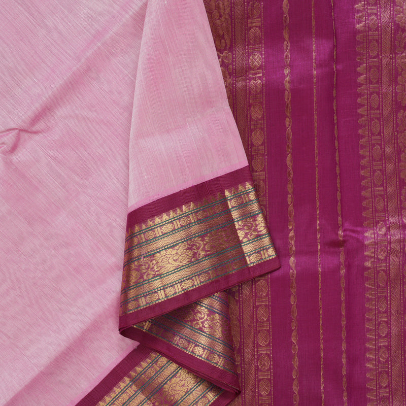 Hayagrivas Rose Pink Pure Silk Cotton Saree SSCBF56E9-16