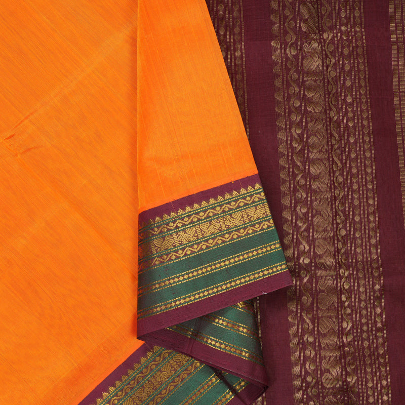 Hayagrivas Mambazham Orange Pure Silk Cotton Saree SSCBF56E9-3