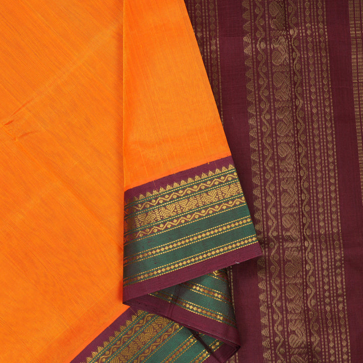 Hayagrivas Mambazham Orange Pure Silk Cotton Saree SSCBF56E9-3