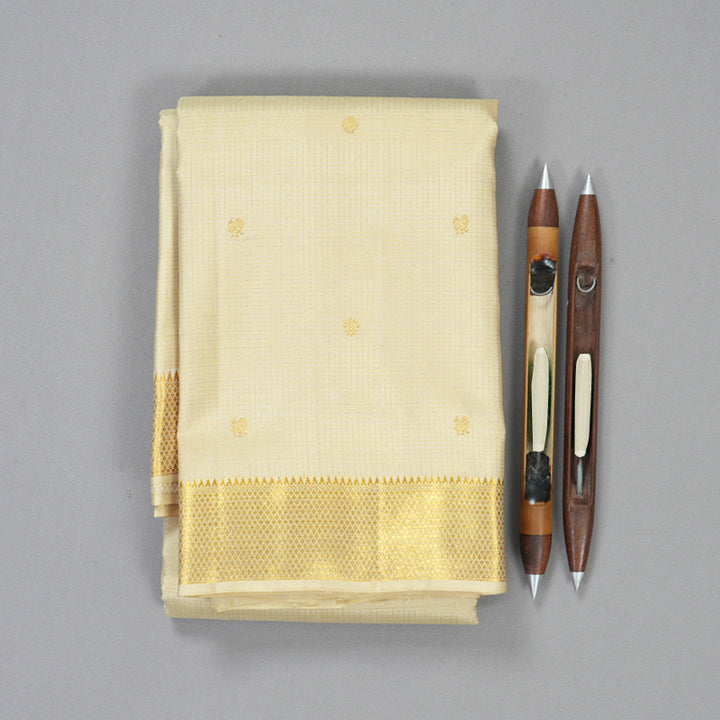 Hayagrivas Handloom Beige Kanjivaram Silk Saree SSCBF58E6-2