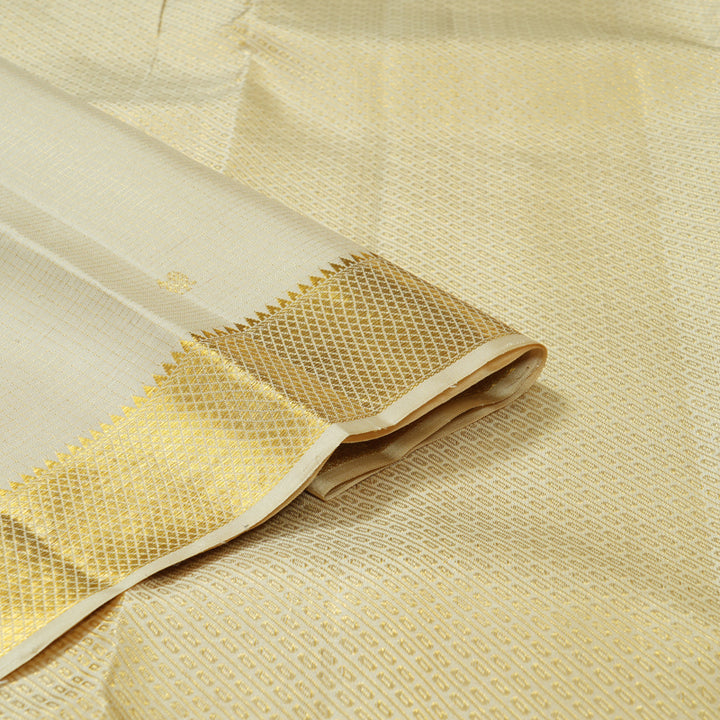 Hayagrivas Handloom Beige Kanjivaram Silk Saree SSCBF58E6-2