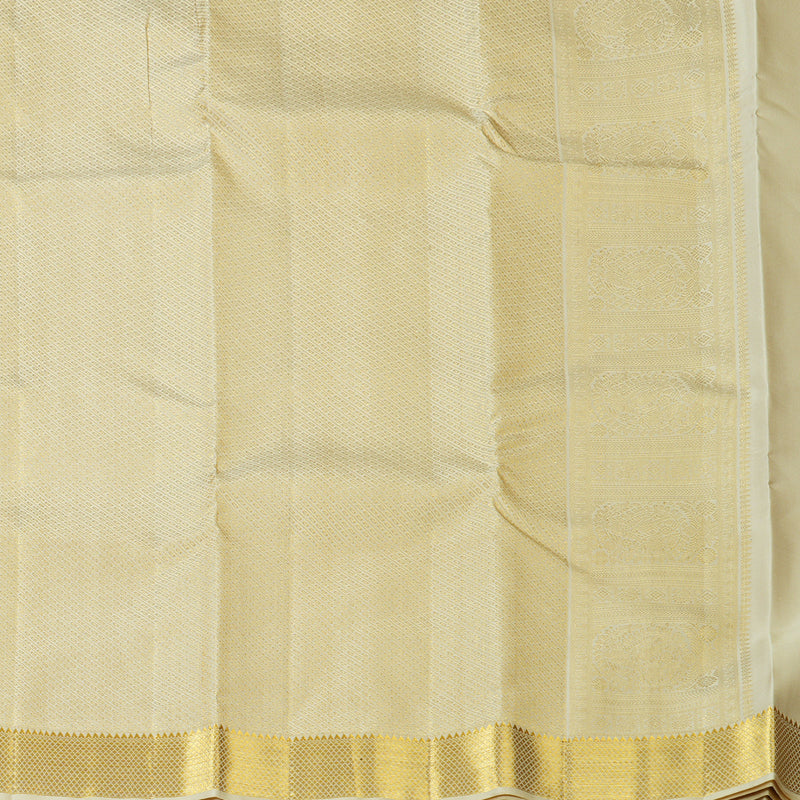 Hayagrivas Handloom Beige Kanjivaram Silk Saree SSCBF58E6-2