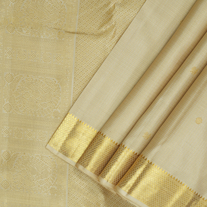Hayagrivas Handloom Beige Kanjivaram Silk Saree SSCBF58E6-2