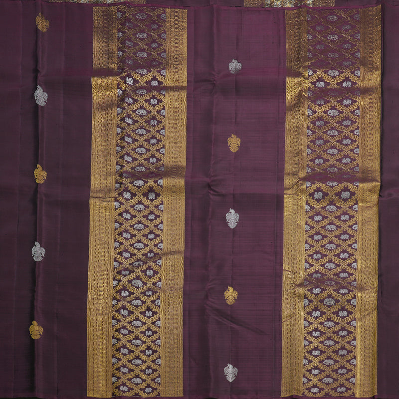 Hayagrivas Handloom Wine Purple Kanjivaram Silk Saree SSCBF58E9-1