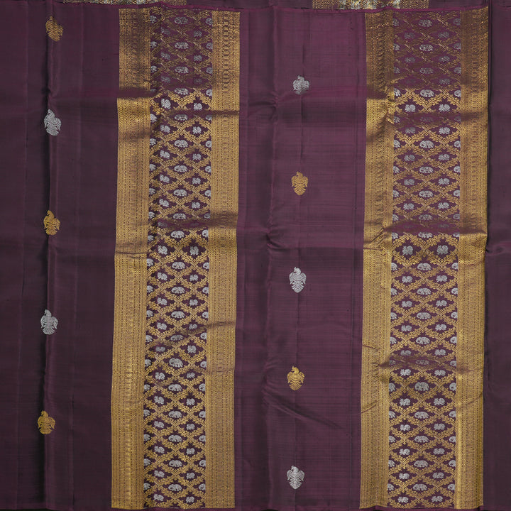 Hayagrivas Handloom Wine Purple Kanjivaram Silk Saree SSCBF58E9-1
