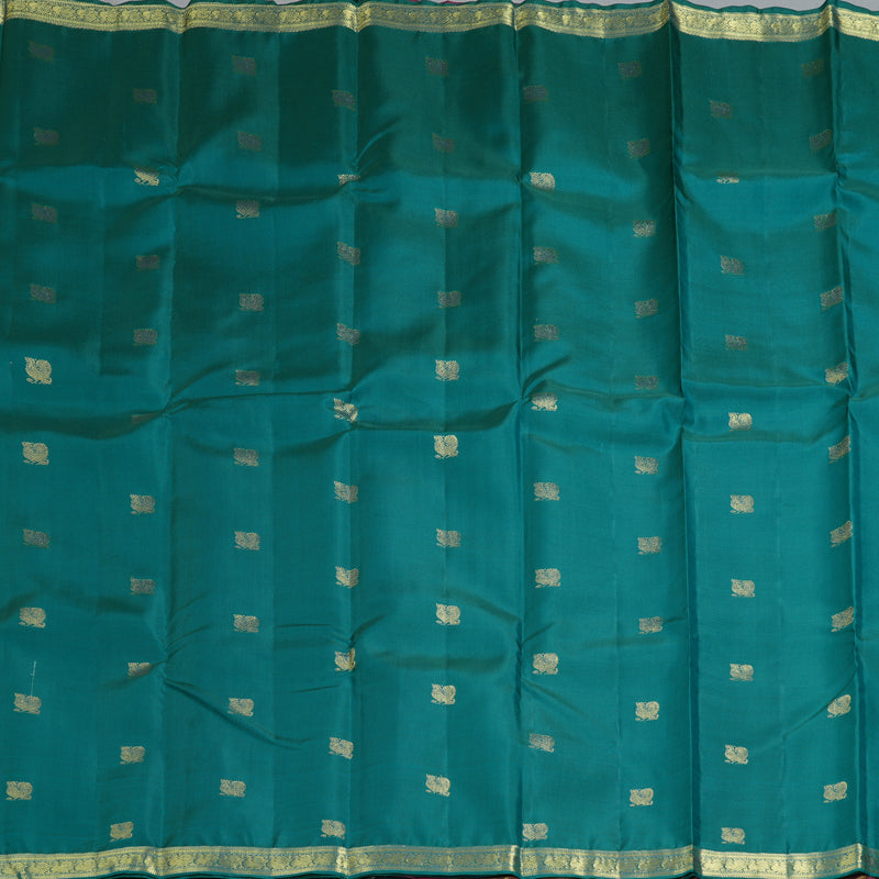 Hayagrivas Handloom Peacock Green Kanjivaram Silk Saree SSCBF59E12-2