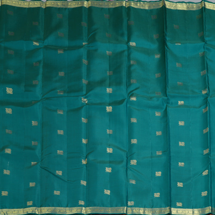 Hayagrivas Handloom Peacock Green Kanjivaram Silk Saree SSCBF59E12-2