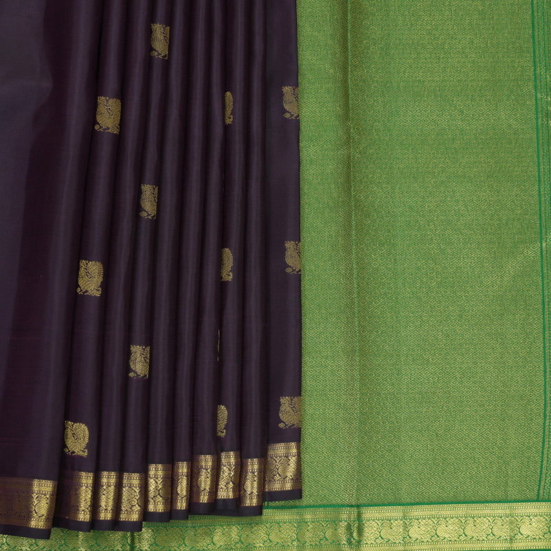 Hayagrivas Handloom Deep Jamun Kanjivaram Silk Saree SSCBF59E12-6