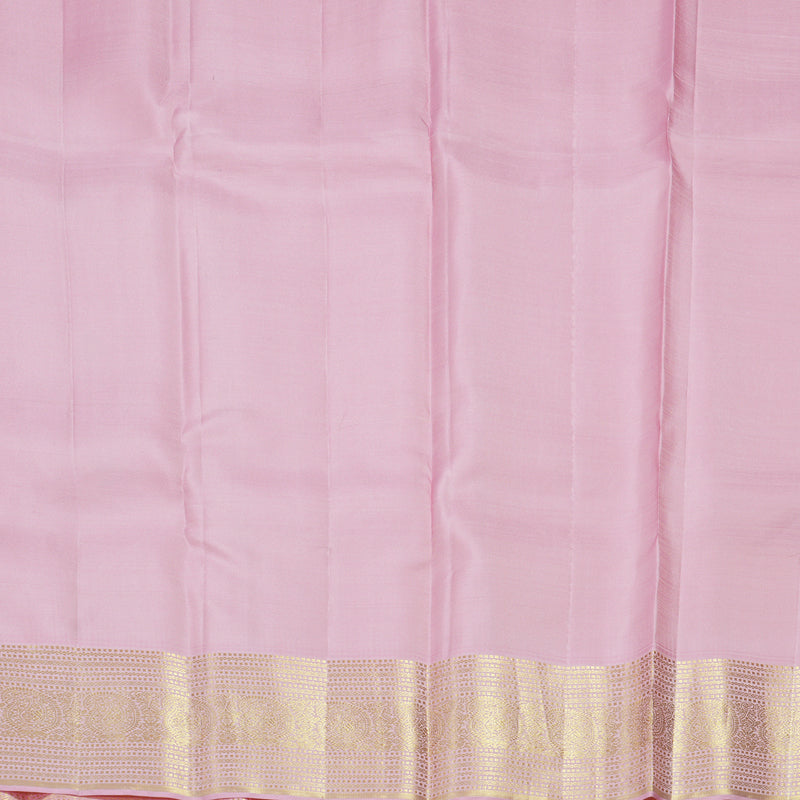 Hayagrivas Handloom Orange Kanjivaram Silk Saree with Baby Pink Border SSCBF59E14-1