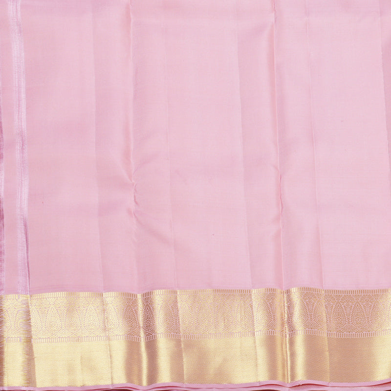 Hayagrivas Handloom Lilac Kanjivaram Silk Saree with Baby Pink Border SSCBF59E14-2