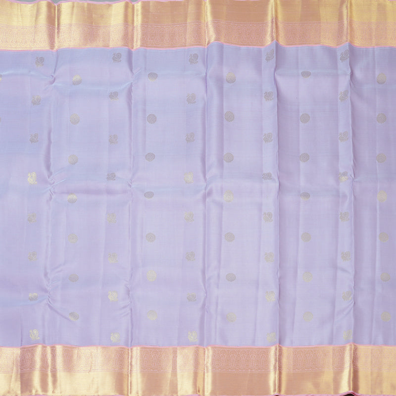 Hayagrivas Handloom Lilac Kanjivaram Silk Saree with Baby Pink Border SSCBF59E14-2