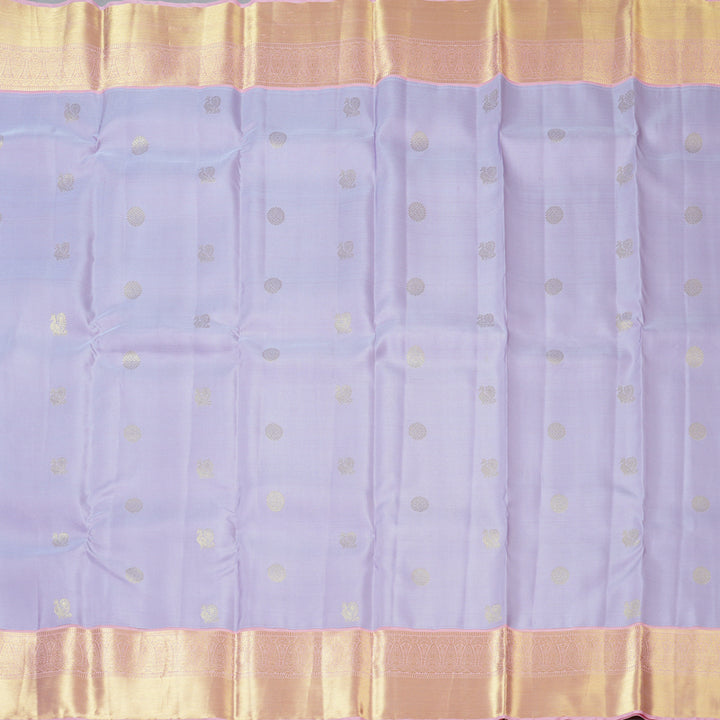 Hayagrivas Handloom Lilac Kanjivaram Silk Saree with Baby Pink Border SSCBF59E14-2