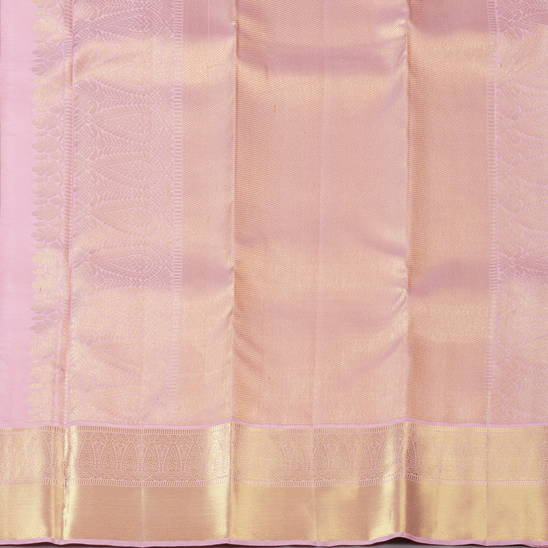 Hayagrivas Handloom Lilac Kanjivaram Silk Saree with Baby Pink Border SSCBF59E14-2