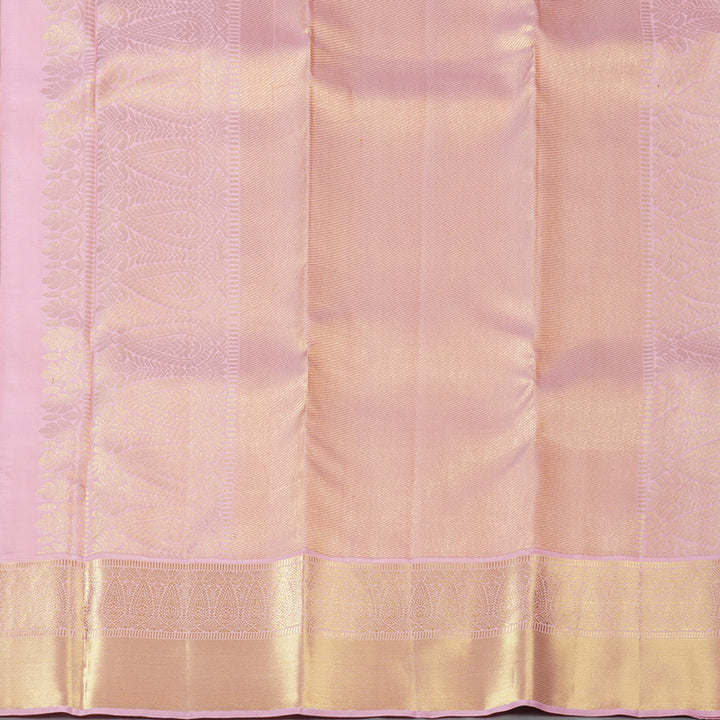 Hayagrivas Handloom Lilac Kanjivaram Silk Saree with Baby Pink Border SSCBF59E14-2