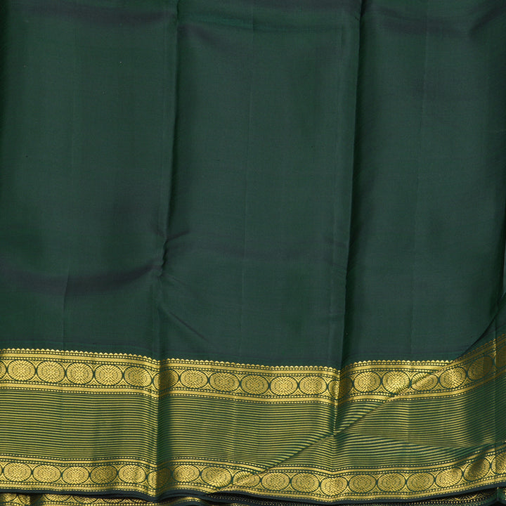 Hayagrivas Handloom Magenta Kanjivaram Silk Saree with Bottle Green Border SSCBF59E15-1
