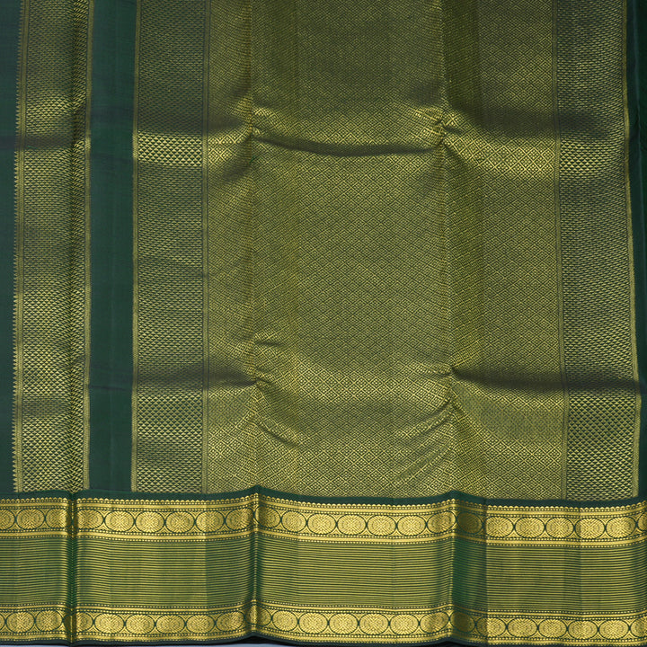 Hayagrivas Handloom Magenta Kanjivaram Silk Saree with Bottle Green Border SSCBF59E15-1