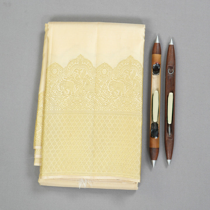 Hayagrivas Handloom ivory Kanjivaram Silk Saree SSCBF59E21-3