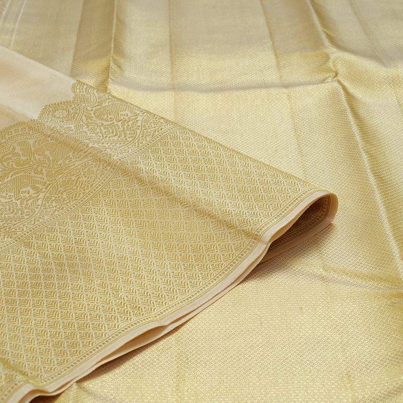 Hayagrivas Handloom ivory Kanjivaram Silk Saree SSCBF59E21-3